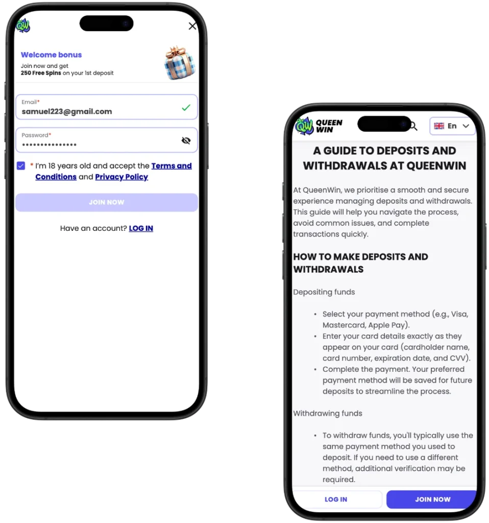 Queenwin mobile app